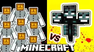 Wither Vs. 30 Mutant Snow Golems in MInecraft