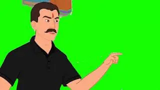 Green Screen Cartoon actor. Green screen cartoon animation video. Cartoon maker.