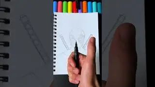 Drawing ASMR🎧 Deadpool! How to Draw! (#shorts)