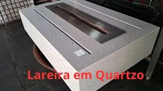 Lareira sem fumaça em Quartzo Branco Stellar