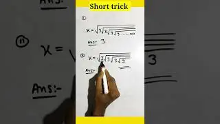 Math short trick for ‍Root3 Root3 Root3  Root3 #education #maths #shorts