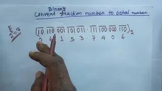Convert binary fraction number to octal number