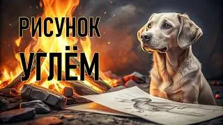 Костёр. Уголь. Бумага. Рисунок.