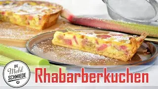 Rhabarberkuchen mit Pudding // Rhabarberkuchen Schritt für Schritt // Premium Rhabarberkuchen