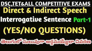 Direct& Indirect Speech|Yes/No questions| Interrogative Sentences| englisg grammar