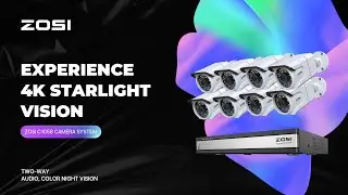ZOSI C105W8-K 4K PoE Security Camera System with Two-Way Audio, Color Night Vision