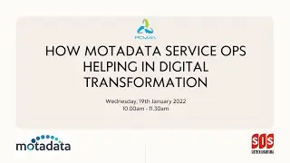 PCMan Webinar - How Motadata ServiceOps helping in Digital Transformation | 19 Januari 2022