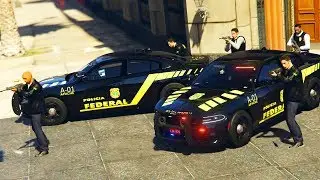 GTA V VIDA POLICIAL - LSPDFR - POLICIA FEDERAL É CHAMADA EM ASSALTO A BANCO !  EP181