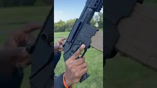 He shot the ground in front of him😨