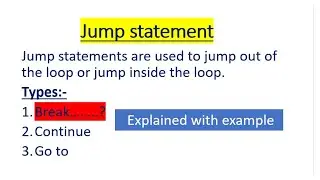 Jump statements in c++ / break statement in c++ / loop control statement in c++ / c++ tutorial
