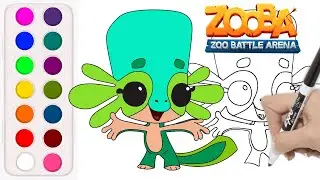 How to Draw and Color Lizzy from Zooba #Zooba #Lizzy