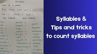 Syllables| Syllables counting| English Pronunciation
