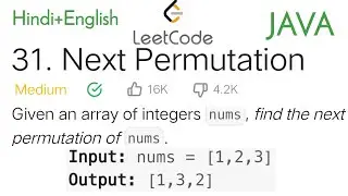 31.Next Permutation #leetcode using JAVA | Beats 100%| #leetcodequestions #dsa #leetcodesolution