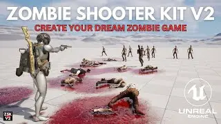 CREATE A ZOMBIE GAME IN UNREAL ENGINE 5! Zombie Shooter Kit v2 - STARTER KIT SHOWCASE