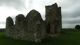 Amazing Norman (12th c) Knowlton Church amidst Neolithic earthworks near Cranborne Dorset England