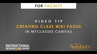 Creating Class Wiki Pages