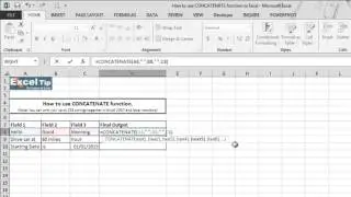 How to use CONCATENATE function in Excel