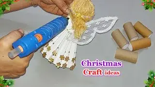 Christmas Decoration idea made with Empty rolls | Best out of waste budget Friendly craft idea🎄173
