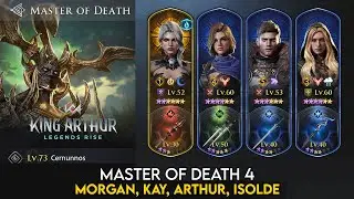 Master of Death 4 vs Morgan, Kay, Arthur, Isolde | King Arthur Legends Rise Guide