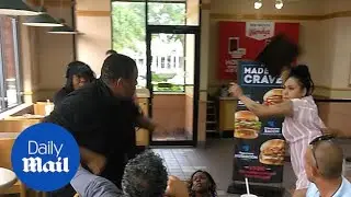 Brutal brawl breaks out between Wendy's employee and two women