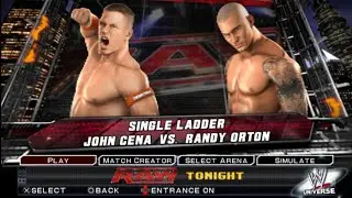 Joncena Vs Randy Orton 🪜 Ladder match Wwe SmackDown Vs row 2011