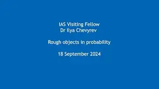 Dr Ilya Chevyrev - Rough objects in probability