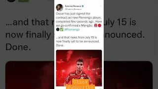 Oscar has just signed a contract as new Flamengo player. #flamengo #fabrizio #shorts #brazil
