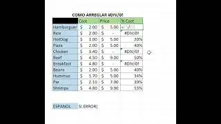 Excel Error DIV/0 como arreglar //  How to Fix DIV/0