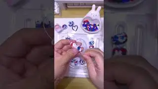 💙 White Rabbit Candy Inspired Bunni Charm ❤️ #claycrafts #claycharms #clayartist #handpaintedbeads