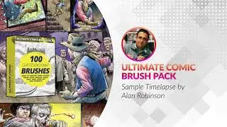 Ultimate Comic Brush Pack for CLIP STUDIO PAINT - Comic page Time-lapse by Alan Robinson.