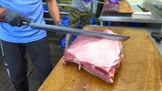 Slicing Perfection: Luxurious Otoro from a Giant Tuna!