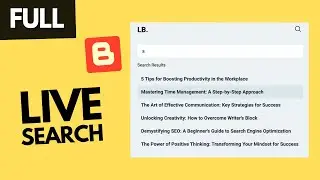 [FULL VIDEO] How To Add Live Search To Your Website Using JavaScript | Blogger