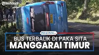 Bus Gunung Mas Terbalik di Paka Sita Manggarai Timur, Satu Penumpang Tewas