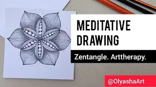 Meditative drawing. #zentangle #doodling @OlyashaArt