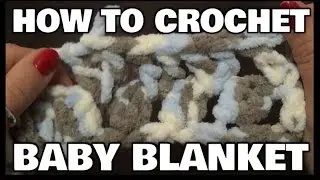 How To Crochet A Baby Blanket Using V Stitch | For Beginners | Kristin's Crochet Tutorial's