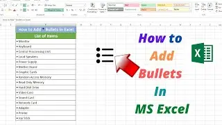 How to Add Bullets in MS Excel | Best Trick | Sheeraz Tech Info