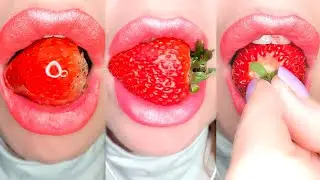 Strawberry 🍓 Fruit Eating Satisfying Mukbang 먹방