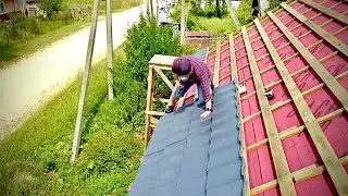 Сделал крышу и фронтоны