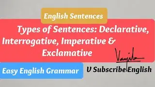 Types of sentences|easy english grammar|declarative, interrogative, imperative & exclamative|