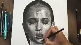 LUKISAN PENSIL - Drawing Waterface - Menggambar Efek Air Di Wajah - Menggambar Wajah Berair