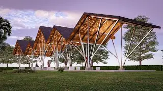 Full Tutorial Pedestrian Roof Archicad 24 Rendering Enscape 3.0