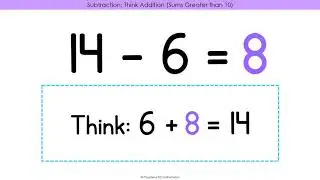 Subtraction Strategy 6 Think Addition   Sums Greater than 10