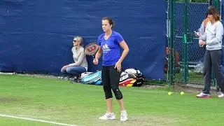 Anastasia Pavlyuchenkova on the Practice Courts at the Aegon Classic
