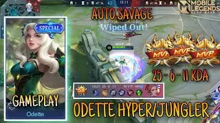 GAMEPLAY ODETTE HYPER/JUNGLER DI PATCH BARU | BUILD ODETTE TERSAKIT 2022 | Gameplay Mobile Legends