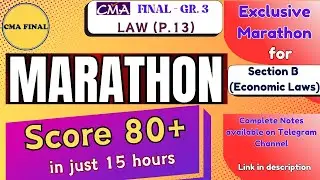 🔥 ECONOMIC Law Marathon with NOTES 📖 ✅CMA Final - Dec, 2024 || MUST WATCH #cmafinal #cmafinallaw