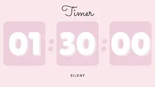 🌸 1 Hour 30 Minutes Silent Timer with Cute Ending Alarm | Pastel Pink Timer