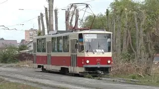 Tatra T6B5SU № 366 маршрут № 27 следует по кольцу станции Керамическая