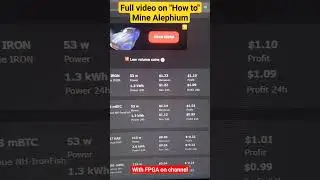 #Alephium #FPGA #Mining profits, for C1100 Right now