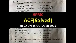HPPSC ACF SOLVED PAPER HELD ON 05 OCTOBER 2025