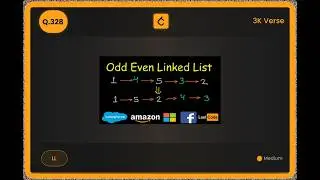 DSA Verse Ep. 8 | Odd Even Linked List - LeetCode Q.328 | Medium Solution Explained